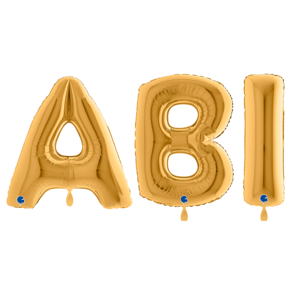 Folienballon - Buchstaben ABI - Gold - XXL - 102 cm /...