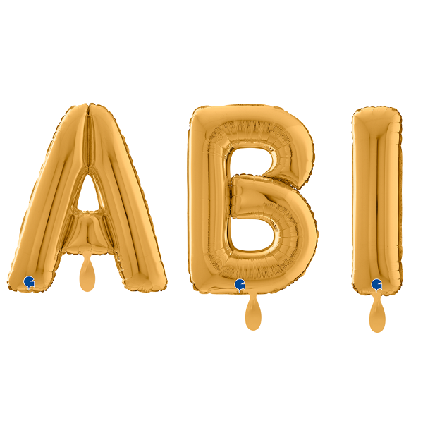 Folienballon - Buchstaben ABI - Gold - XL - 66 cm / 0,06...