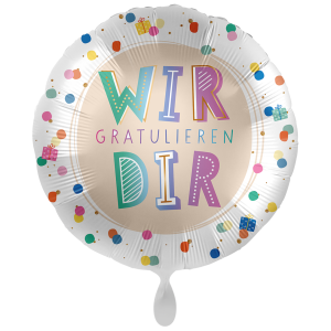 Folienballon - Motiv Wir Gratulieren Dir Polka Dots - XXL...