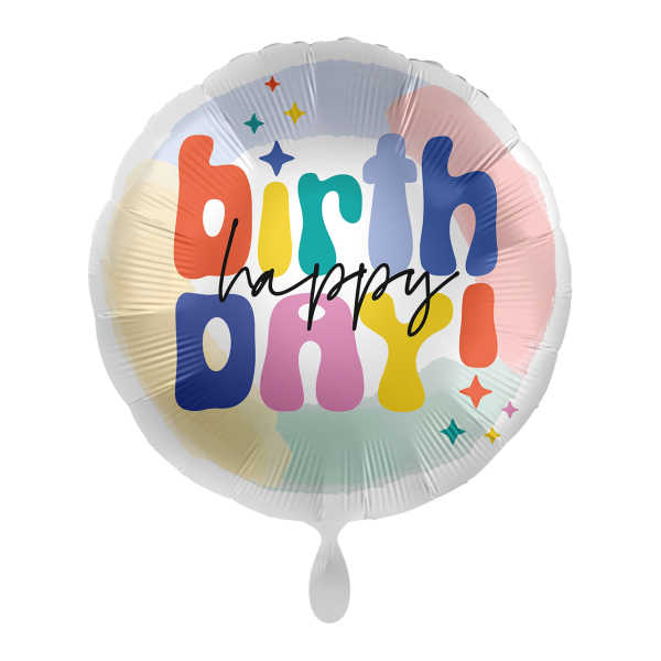Folienballon - Motiv Happy and Colourful Birthday - S -...