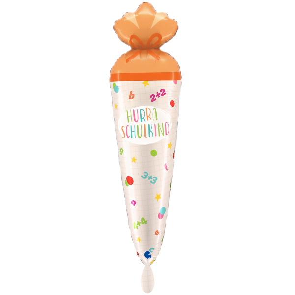 Folienballon - Figur Schultüte Hurra Schulkind - XXL...