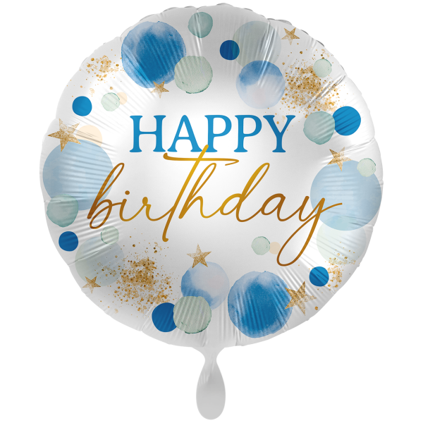 Folienballon - Motiv Happy Birthday Lucky Blue - XXL - 71...
