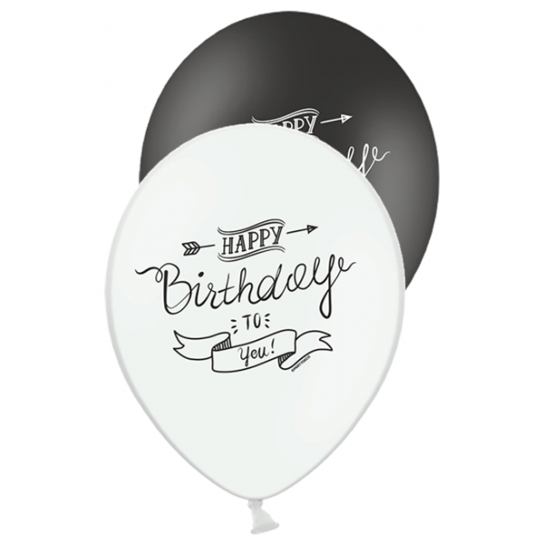 Ballonstrauß - Happy Birthday retro