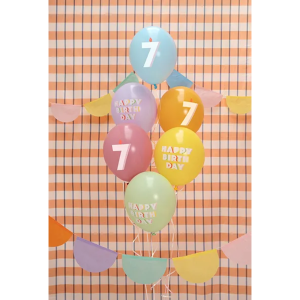 Ballonstrau&szlig; - Happy Birthday Mix Zahl 7