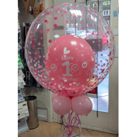 Deco Bubble Ballon - Konfetti Pink